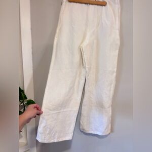 Eileen Fisher Women’s Linen Pants. Zip side, Resort wear, Sheer, Elegant